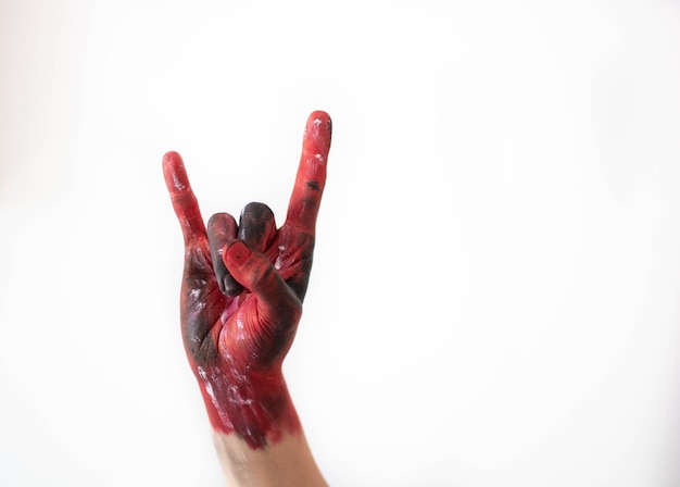 Photo close-up of human hand against white background