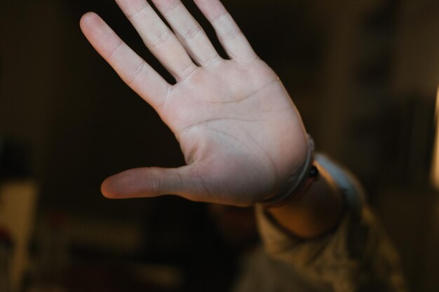 Photo close-up of human hand