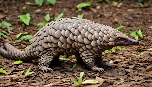 a close up of a hyena with a leafy pattern on its back