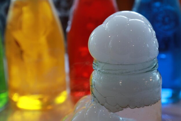 Close-up of ice cream in bottle