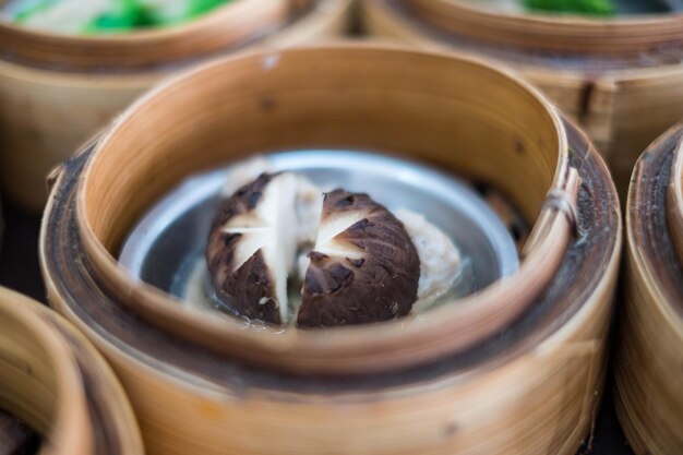 Close-up of ice cream in bowl on table