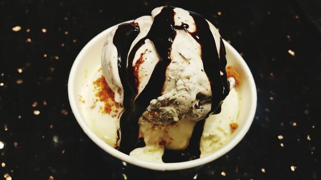 Photo close-up of ice cream in bowl