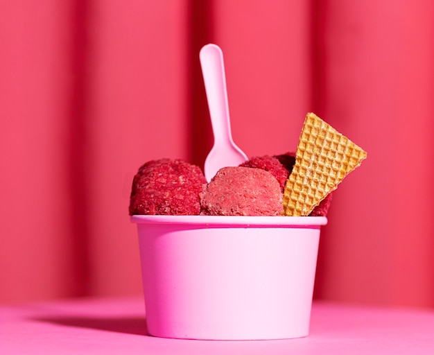 Close-up ice cream in a bowl