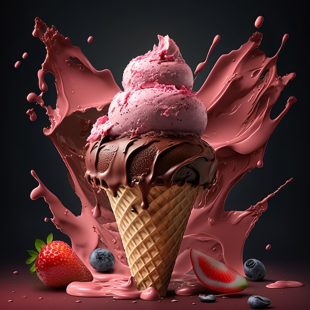 Close-up ice cream in a bowl