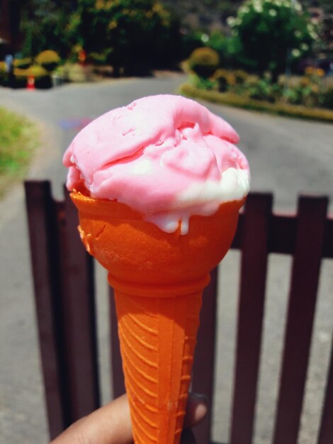 Close-up of ice cream cone