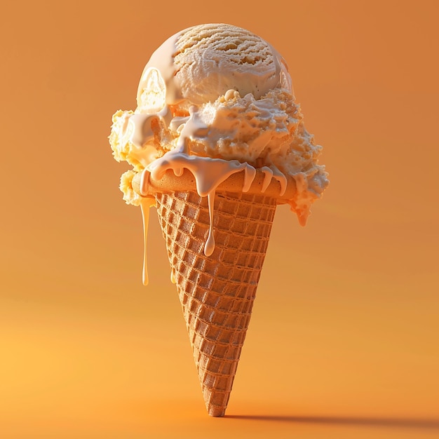 A close up of a ice cream cone