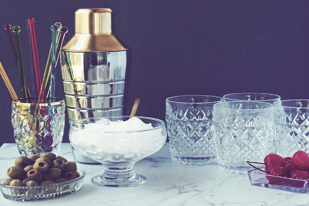 Photo close-up of ice cream in glass on table