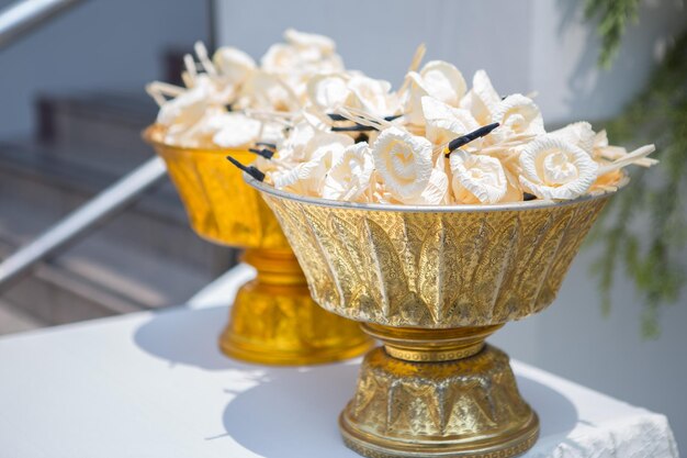 Close-up of ice cream in glass on table