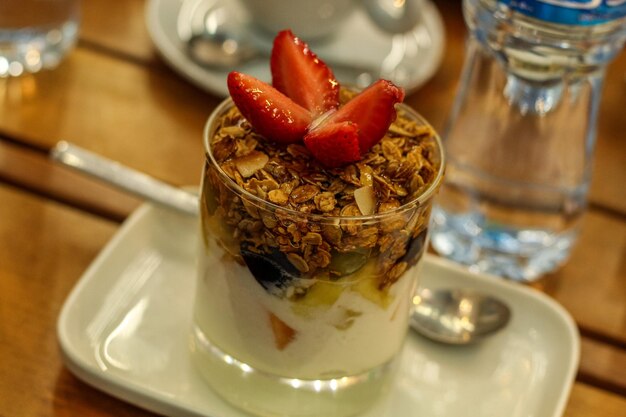 Close-up of ice cream in glass