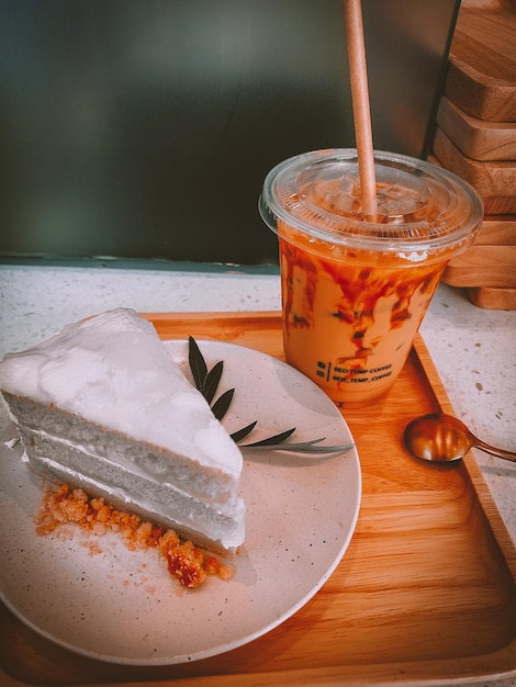 Close-up of ice cream in plate on table
