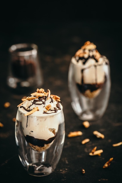 close-up of ice cream on table
