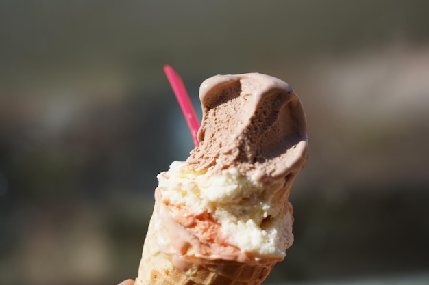 Foto prossimo piano di un gelato