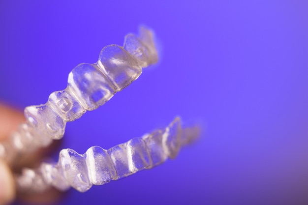 Close-up of ice crystals against blue background