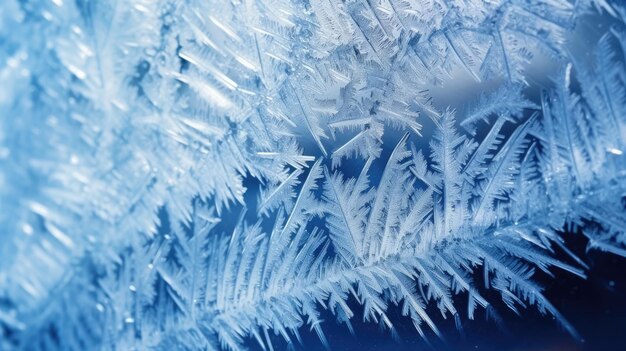 a close up of ice crystals on a window