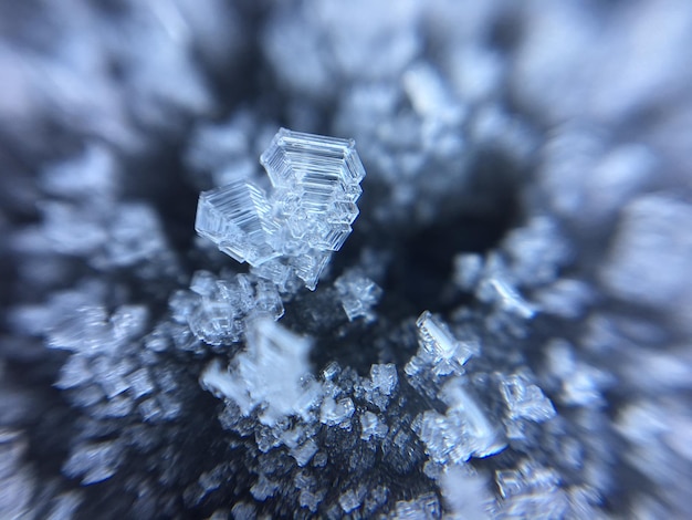 Photo close-up of ice crystals