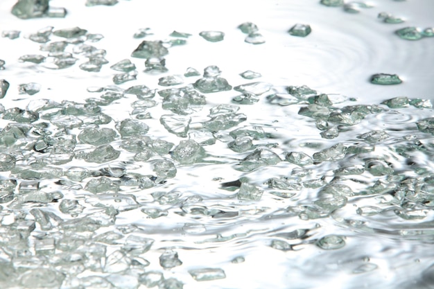 Close-up of ice cubes in water