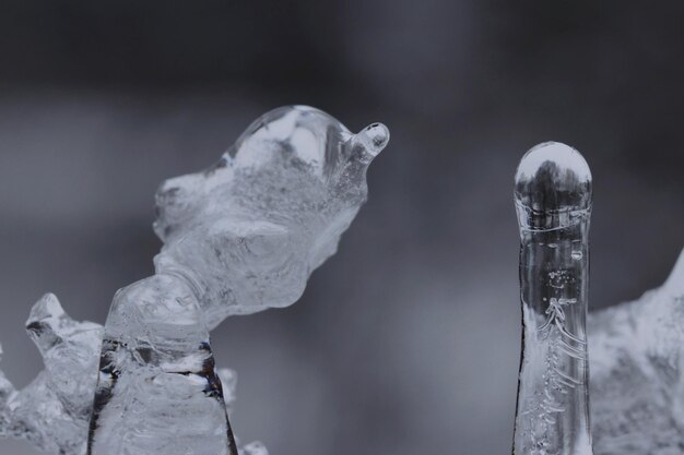 Photo close-up of icicle