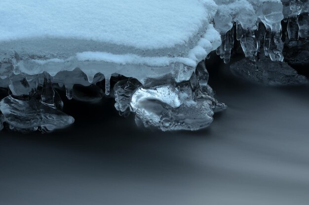 Photo close-up of icicles