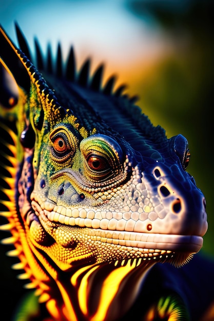 Close up of iguana