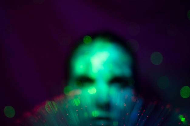 Photo close-up of illuminated blurred lights