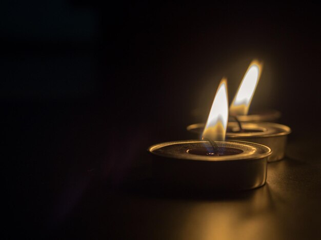 Close-up of illuminated candle