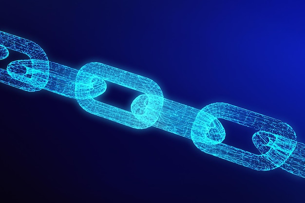 Photo close-up of illuminated chain against blue background