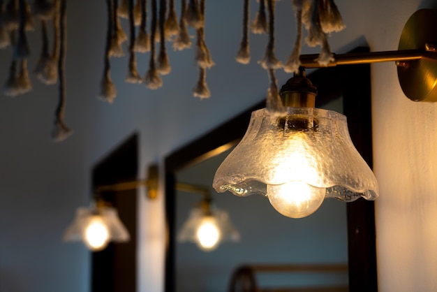 Close-up of illuminated chandelier