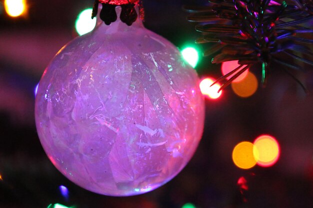 Close-up of illuminated christmas decoration