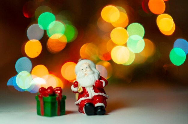 Close-up of illuminated christmas decorations at night