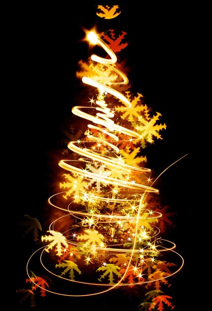 Close-up of illuminated christmas lights against black background