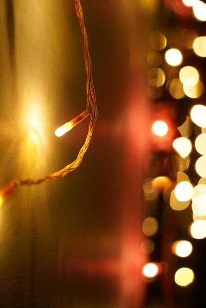 Close-up of illuminated christmas lights