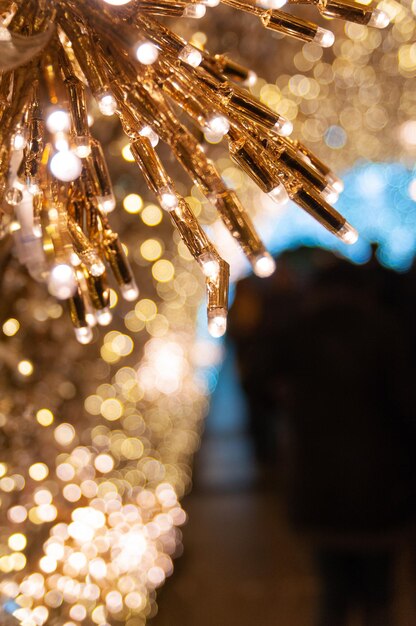 Photo close-up of illuminated christmas lights