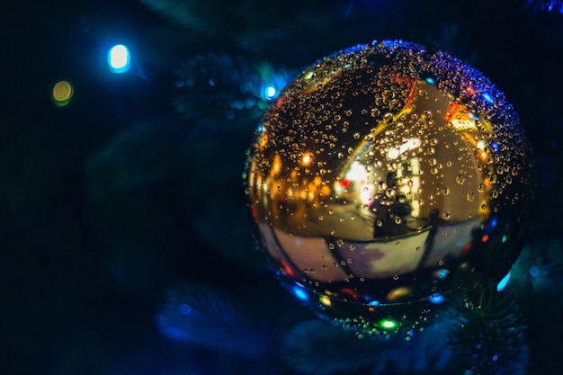 Photo close-up of illuminated christmas lights