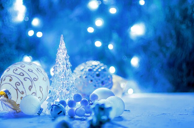 Close-up of illuminated christmas tree