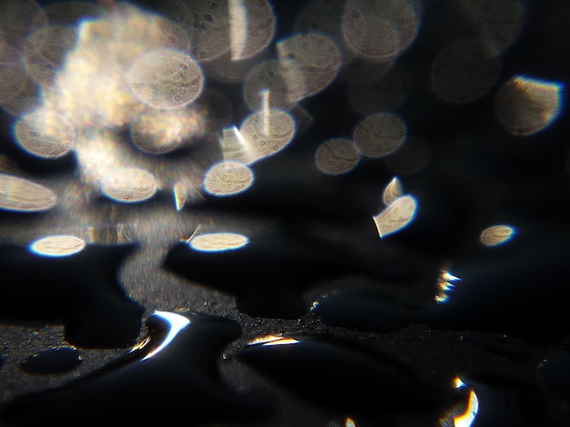 Photo close-up of illuminated drops
