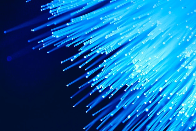 close-up of illuminated fiber optic