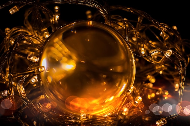 Close-up of illuminated glass lights