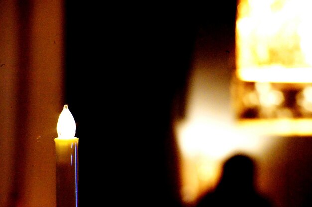 Close-up of illuminated light bulb