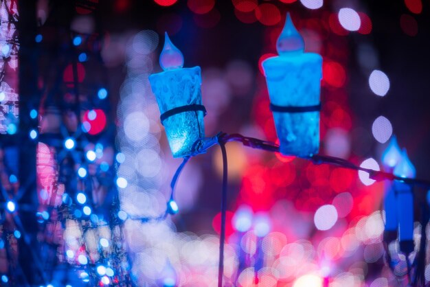 Photo close-up of illuminated lights