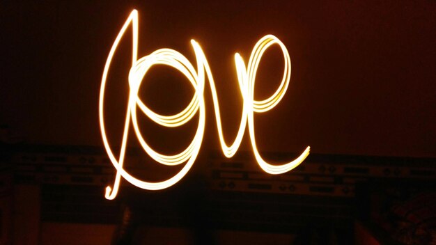 Photo close-up of illuminated love text