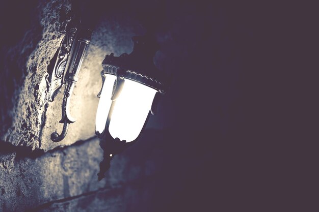 Close-up of illuminated snow at night