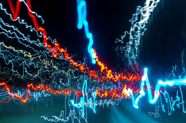 Close-up of illuminated water at night