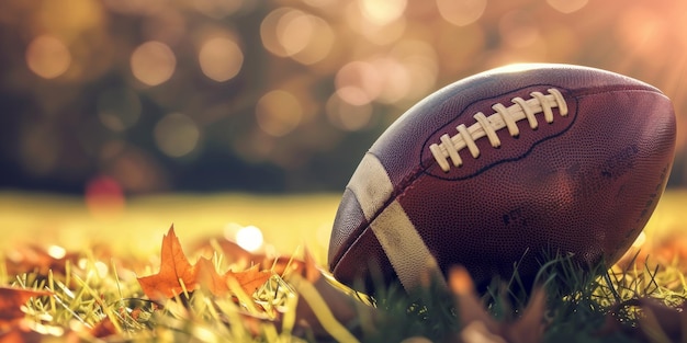 Close-up illustratie van American Football Ball Generative AI