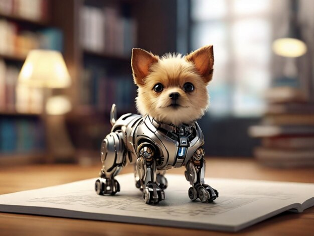 A close up image of 3d robot dog