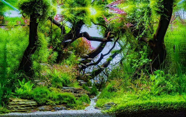 Фотография закрыть изображение аквариумного бака
