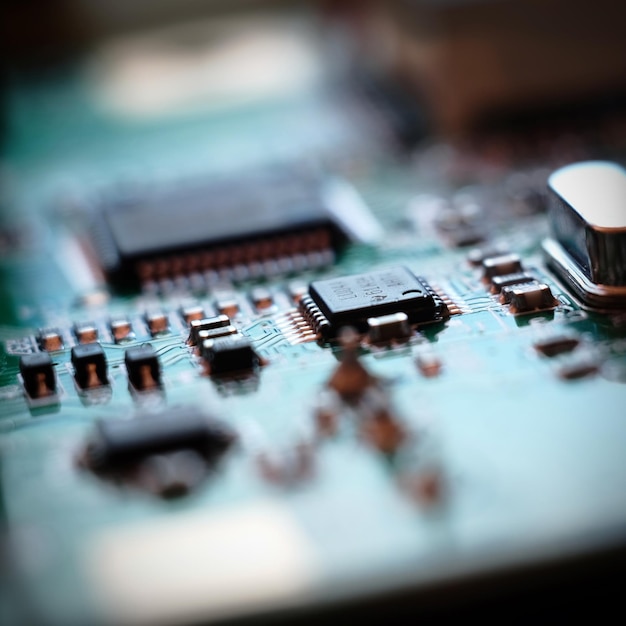 Close up image of a circuit board