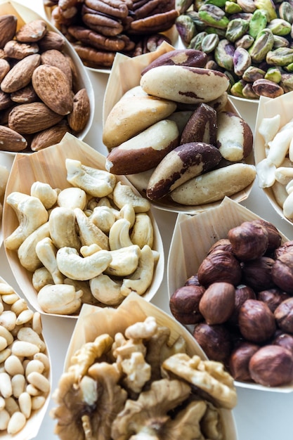 close up image of different types of nuts