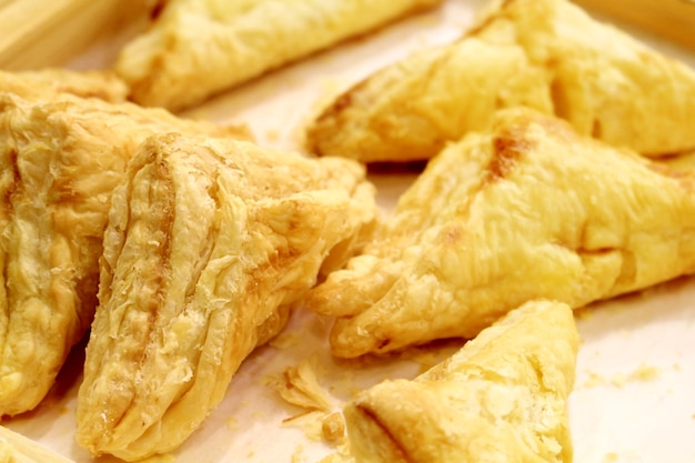 close-up image of original butter puff pastry 