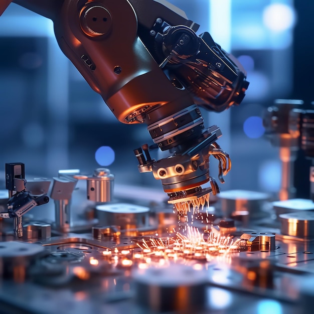 close up image of robotic machine doing mechanical work