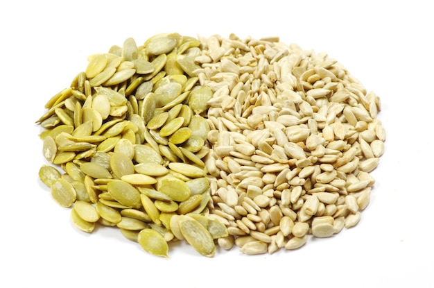 Close up image of sunflower and pumpkin seeds